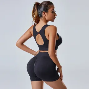 2pcs Yoga Set Women's Vest And Shorts Tracksuit.