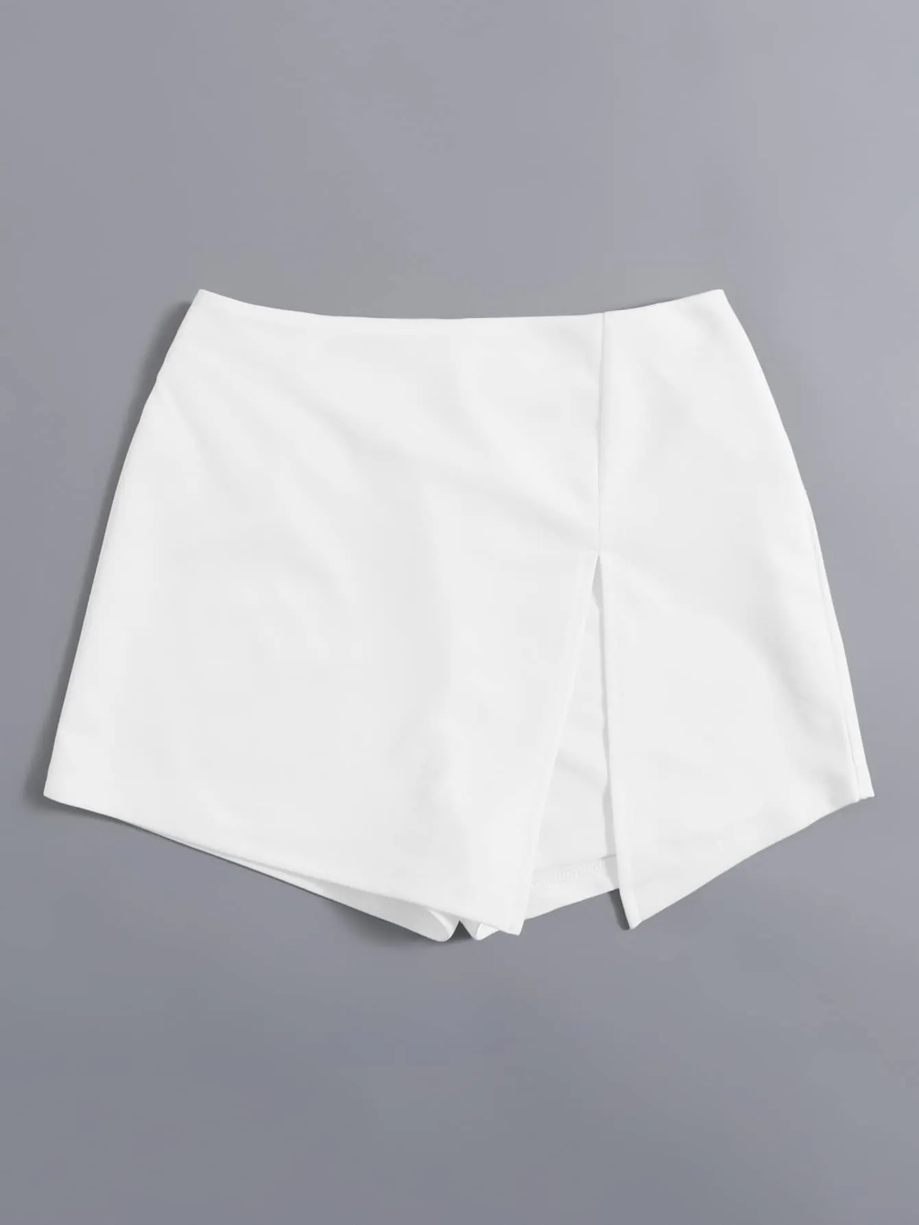 Boho Plain Asymmetrical Natural Women Shorts