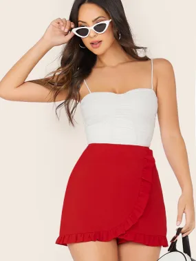 Boho Plain Zipper Natural Women Shorts