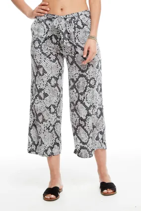 Chaser Heirloom Wovens Tie Waist Culottes - Snake Print
