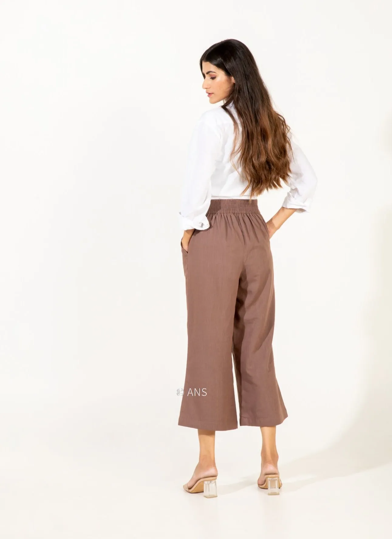 IRA LINEN BROWN PANTS