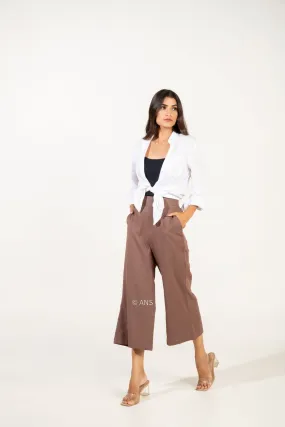 IRA LINEN BROWN PANTS
