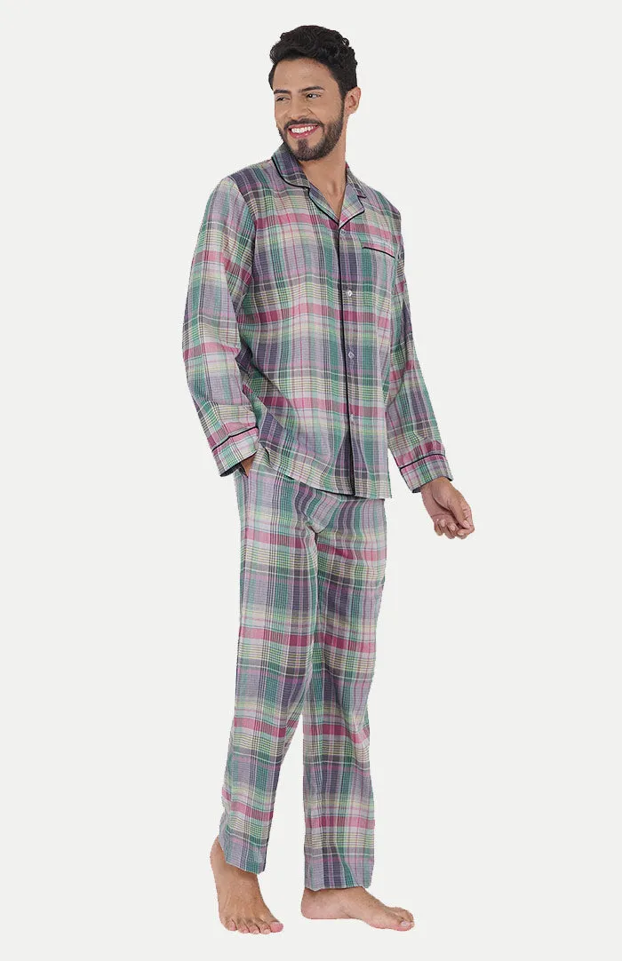 Lavender Checkered Loungewear Set | Cotton Co-ord Set