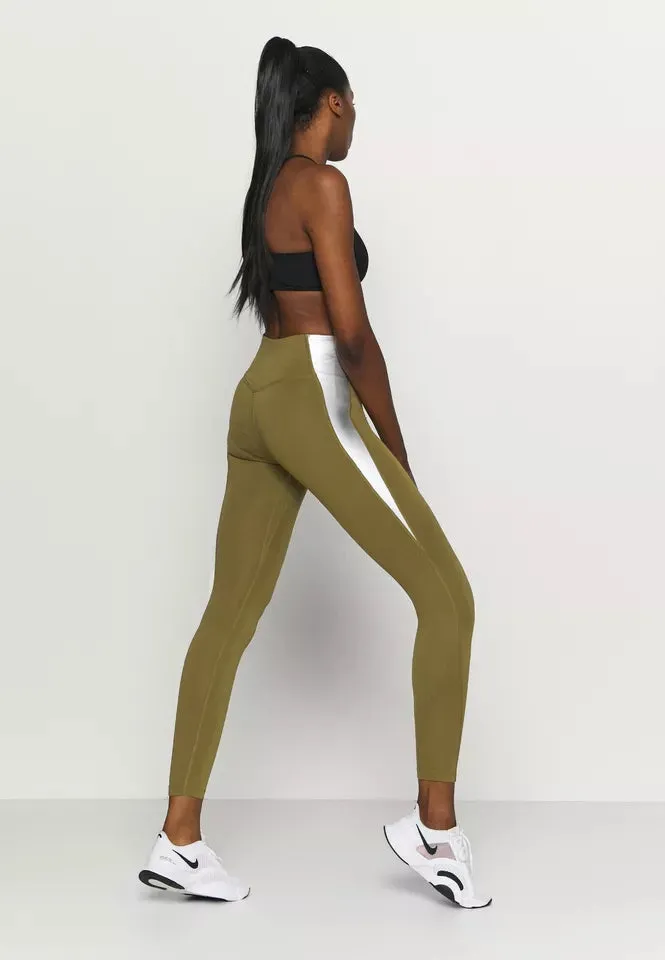 Nike Performance ONE COLORBLOCK Women's Leggings Gym Yoga Running Olive