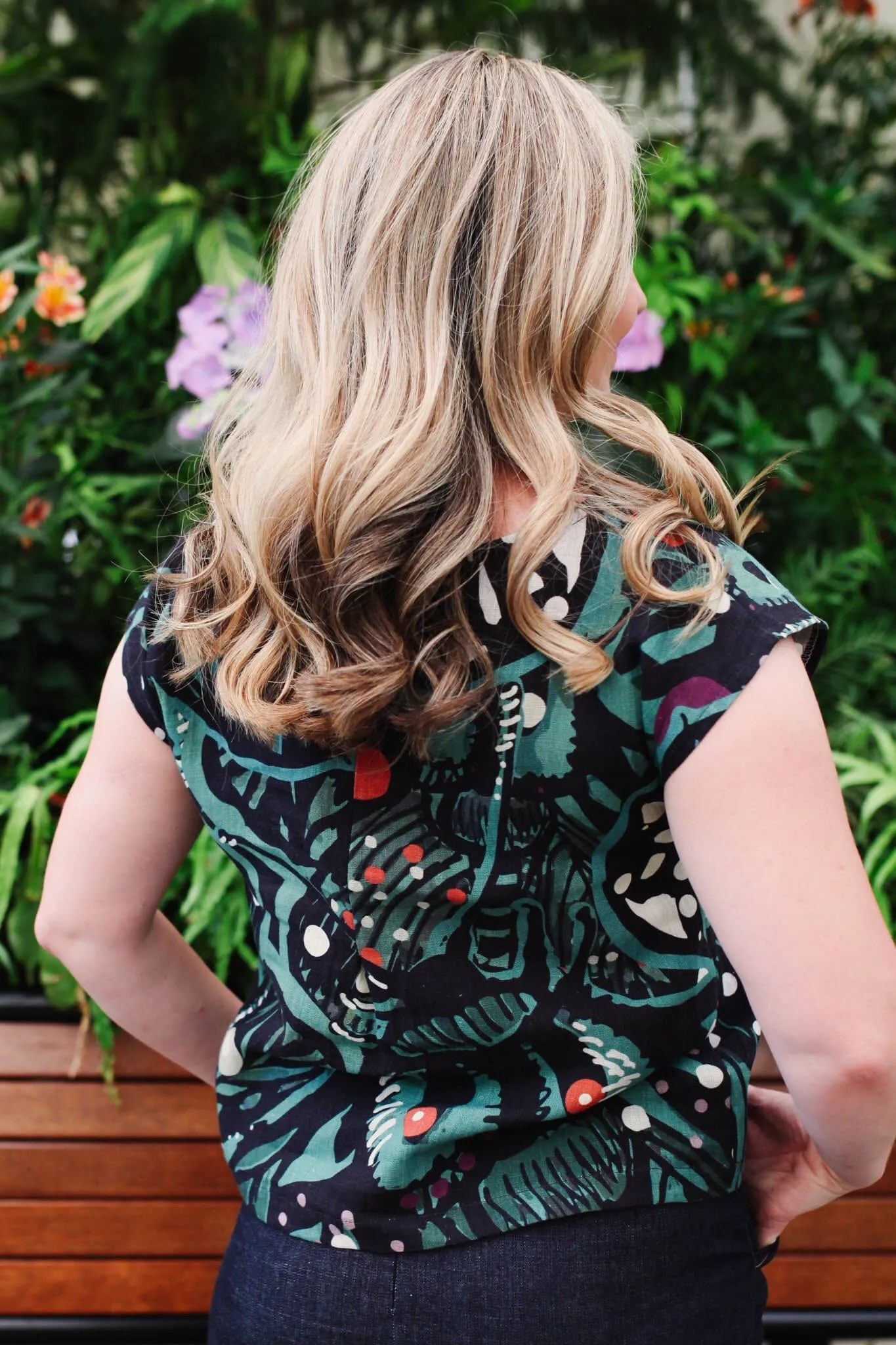 Pure Linen Mini Pleat Top - Tiger Moth