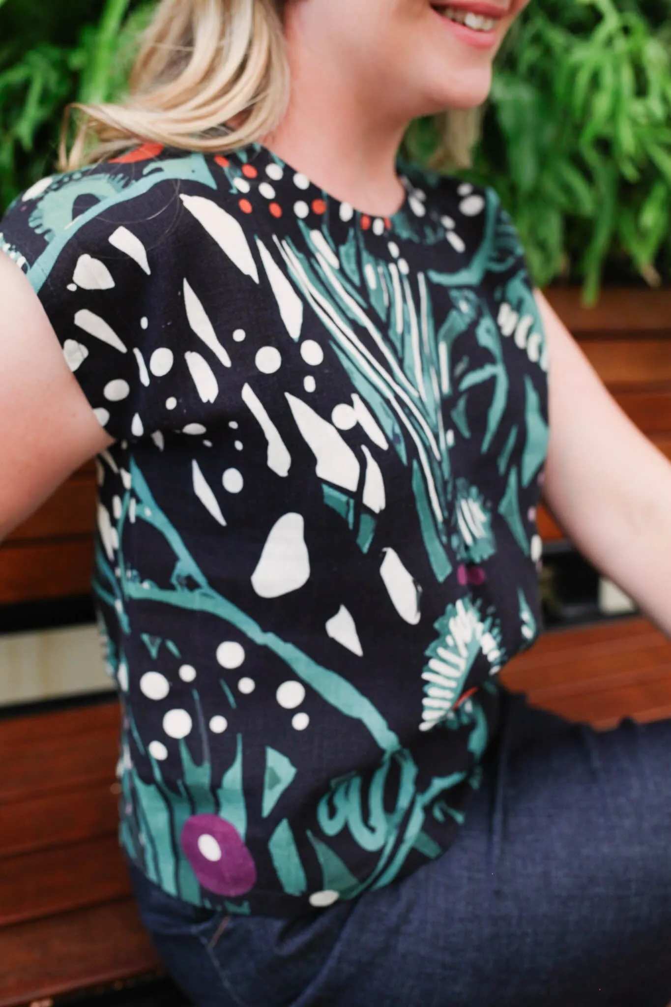 Pure Linen Mini Pleat Top - Tiger Moth